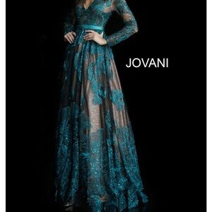ISO- Help me find a Jovani Teal Floral Lace Long Sleeve Dress
